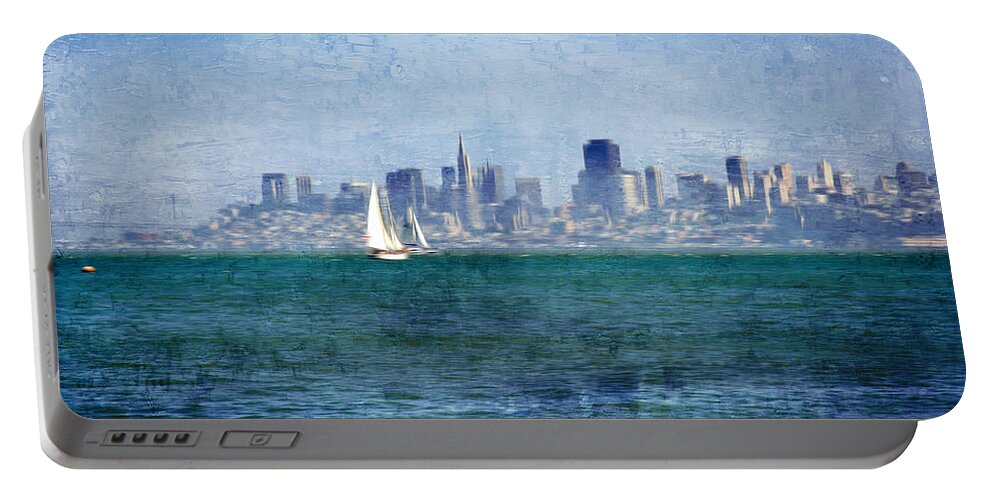Impressionistic Portable Battery Charger featuring the photograph San Francisco Bay by Serena King