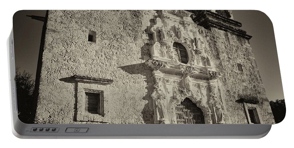 Texas Portable Battery Charger featuring the photograph San Jose Mission - San Antonio by Stephen Stookey
