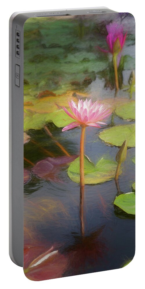 Water Lily's Portable Battery Charger featuring the photograph San Juan Capistrano Water Lilies by Michael Hope