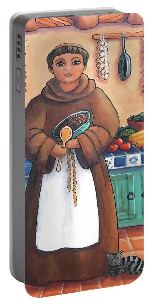 San Pascual Portable Battery Charger featuring the painting San Pascual in Brown by Candy Mayer