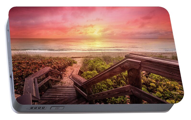 Clouds Portable Battery Charger featuring the photograph Sand Dune Morning by Debra and Dave Vanderlaan