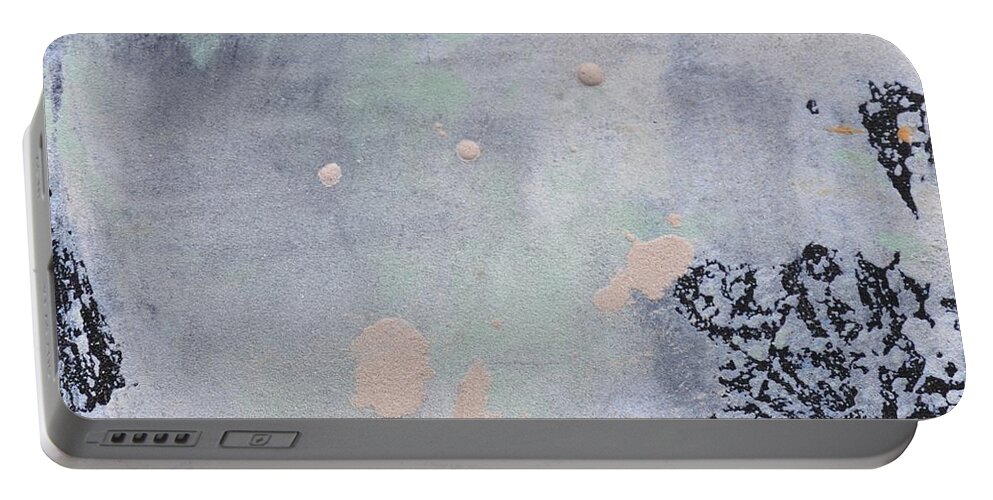Abstract Portable Battery Charger featuring the painting Sand Tile AM214127 by Eduard Meinema