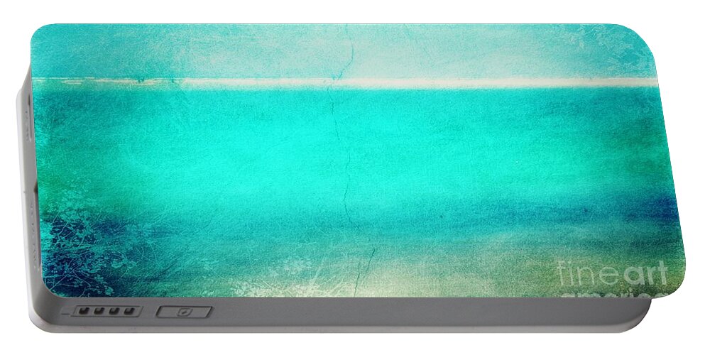 Aqua Portable Battery Charger featuring the digital art Sandbar by Valerie Reeves