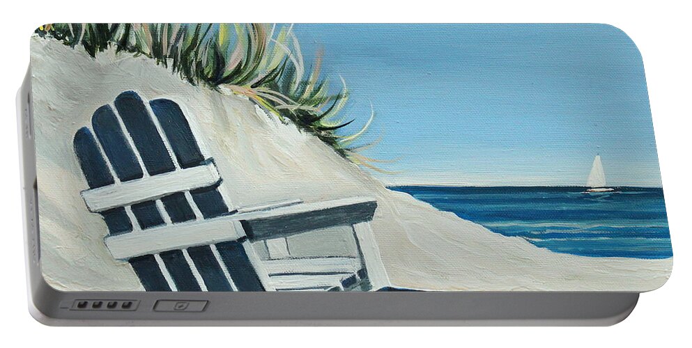 Beach Portable Battery Charger featuring the painting Sandy Cove by Elizabeth Robinette Tyndall