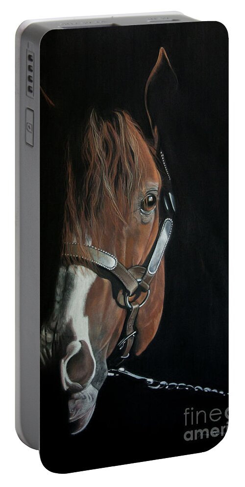 Horse Portable Battery Charger featuring the pastel Sanguine by Joni Beinborn