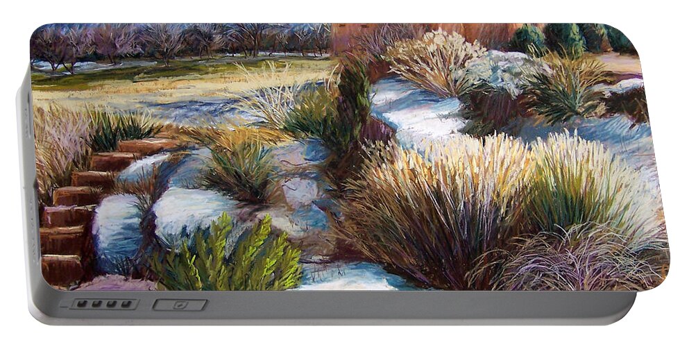 Landscape Portable Battery Charger featuring the pastel Santa Fe Spring by Candy Mayer