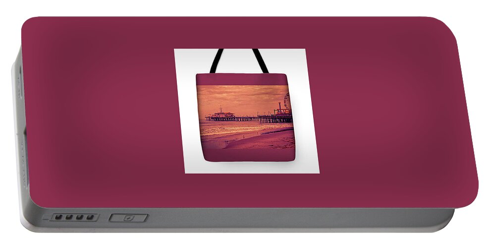 Tote Bag Portable Battery Charger featuring the photograph Santa Monica Pier - 36 by Gene Parks