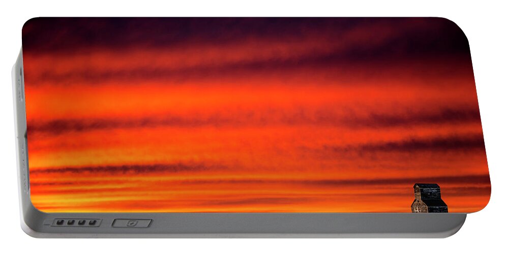 Landscape Portable Battery Charger featuring the photograph Saskatchewan Prairie Sunset by Mark Duffy