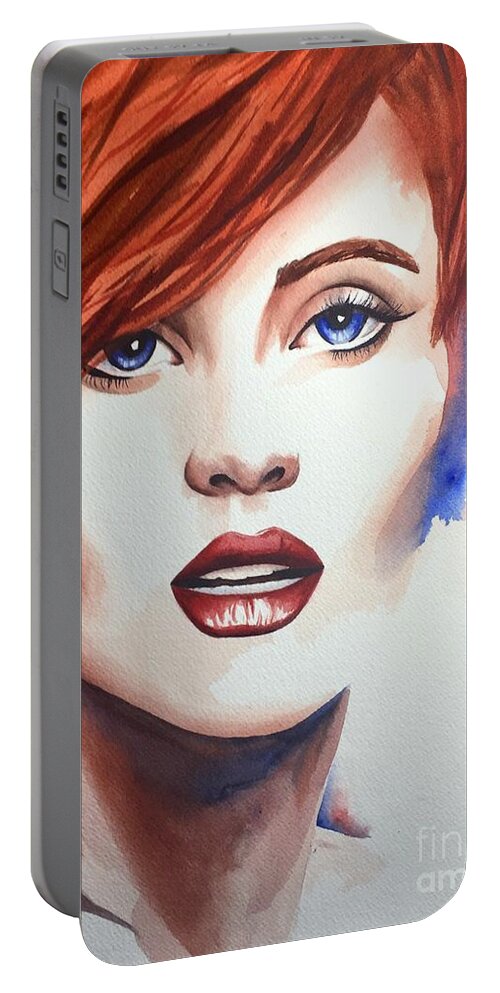 Woman Portable Battery Charger featuring the painting Sassy by Michal Madison