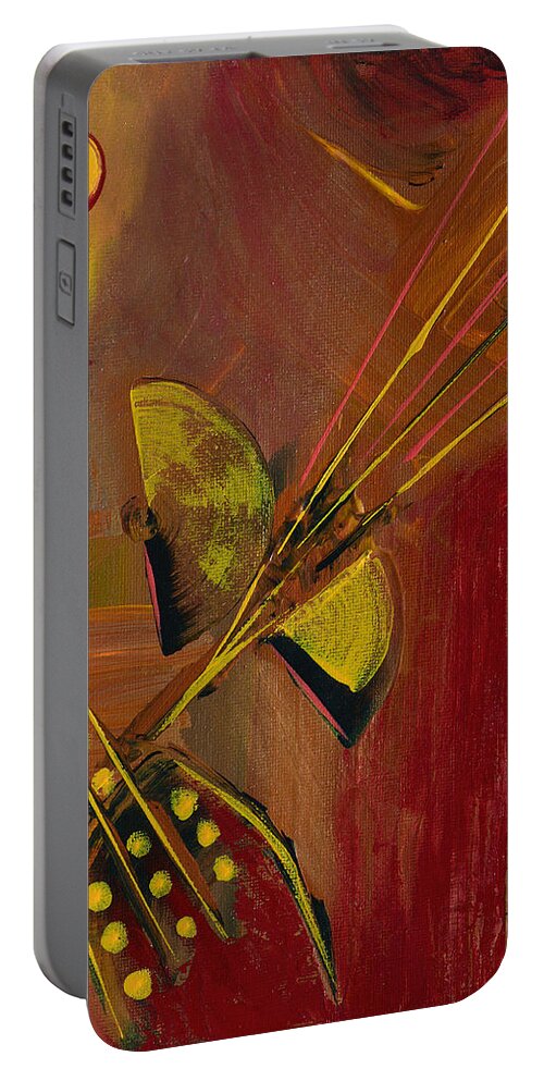 Modern Portable Battery Charger featuring the painting Satellite Technology by Donna Blackhall