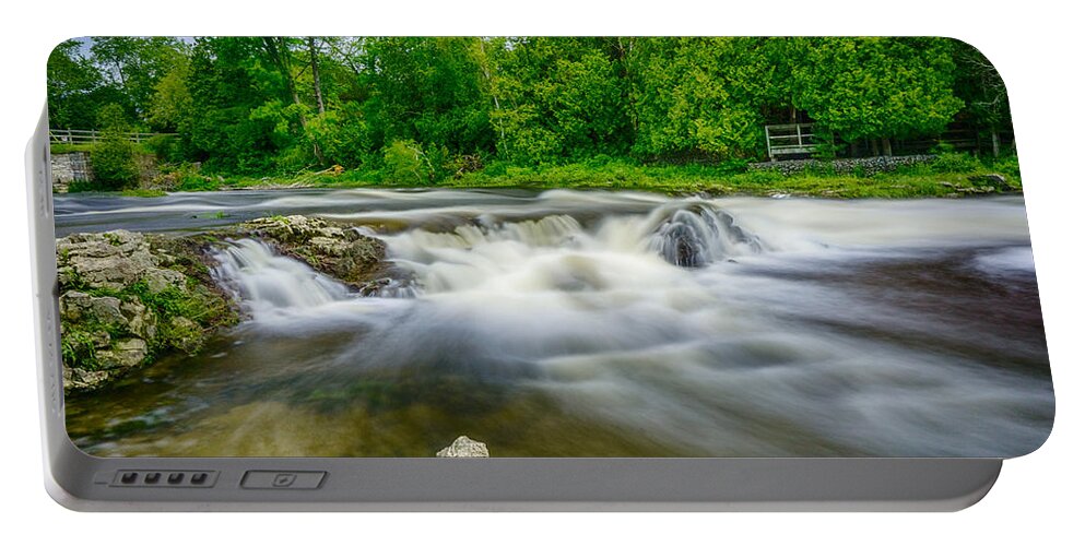 Sauble Portable Battery Charger featuring the photograph Sauble Upper Falls by Amanda Jones