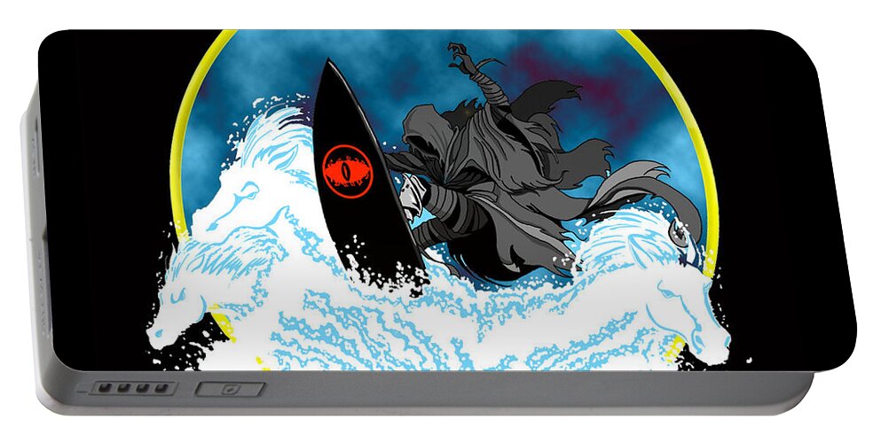 Wraith Portable Battery Charger featuring the digital art SauRon Jon by Norman Klein