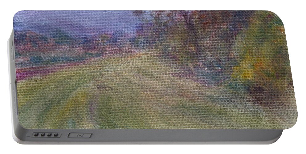 Water Portable Battery Charger featuring the painting Sauvie Green by Quin Sweetman