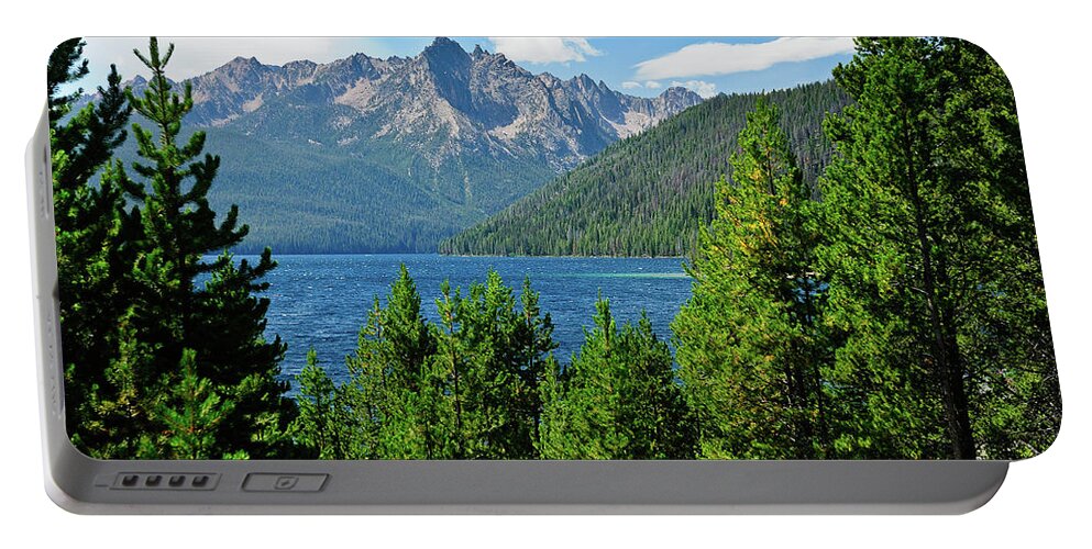 Sawtooth Mountains Portable Battery Charger featuring the photograph Sawtooth Serenity II by Greg Norrell