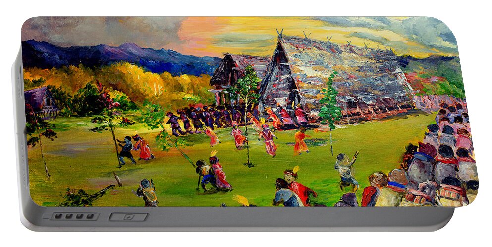 Tradition Portable Battery Charger featuring the painting Sbiah baah by Jason Sentuf