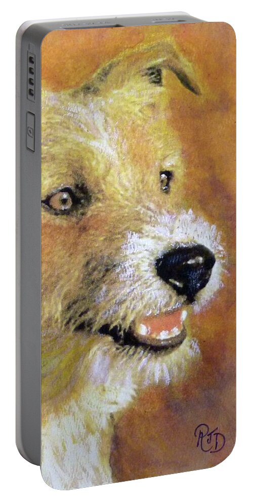 Dog Portable Battery Charger featuring the painting Scallywag by Richard James Digance