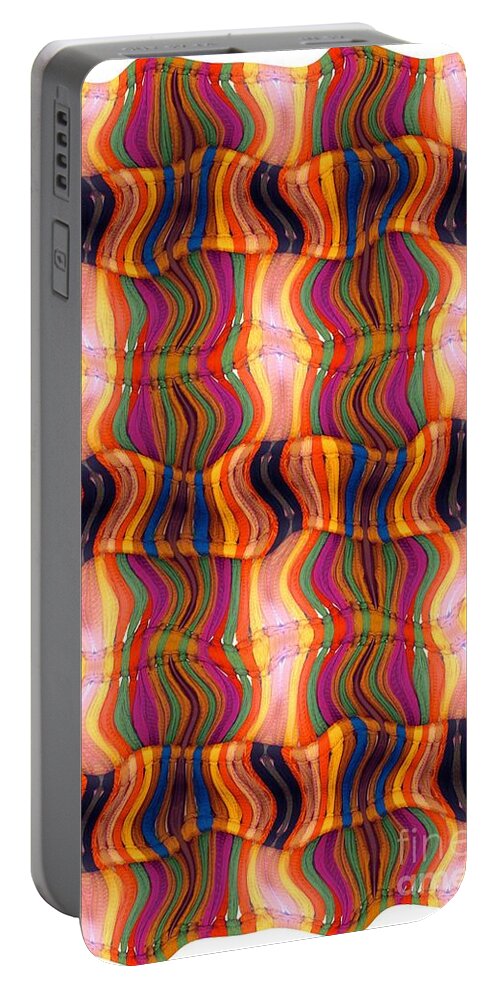 Abstract Portable Battery Charger featuring the digital art Scarf It Up by Ron Bissett