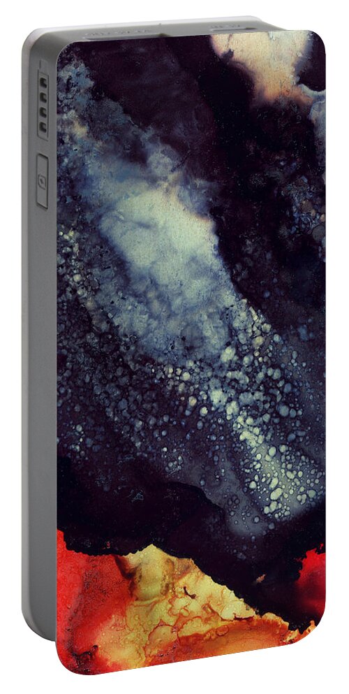 Scarlet Portable Battery Charger featuring the digital art Scarlet Abstract by Spacefrog Designs