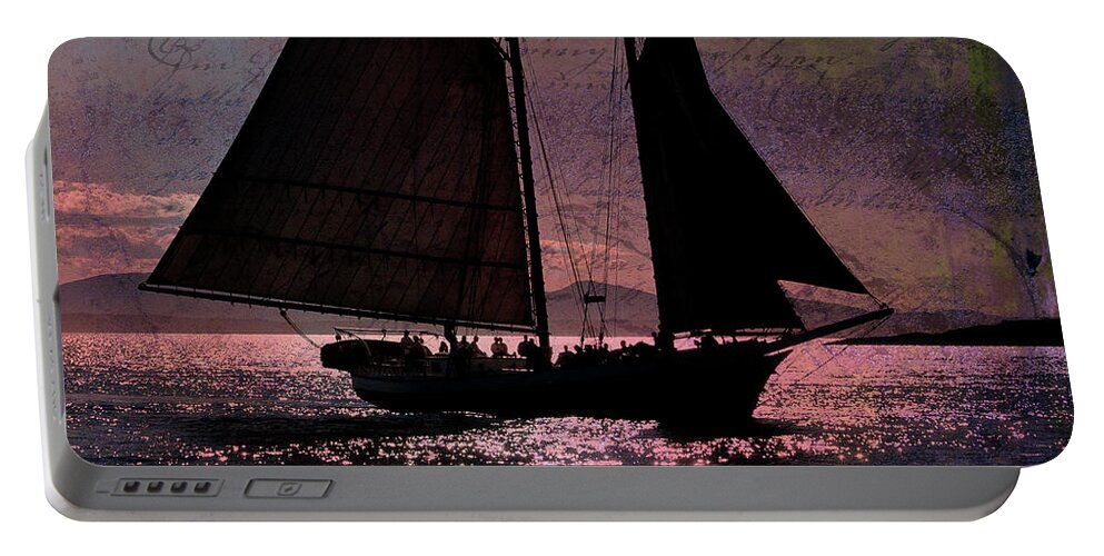 Windjammers Portable Battery Charger featuring the photograph Schooner Mercantile by Fred LeBlanc