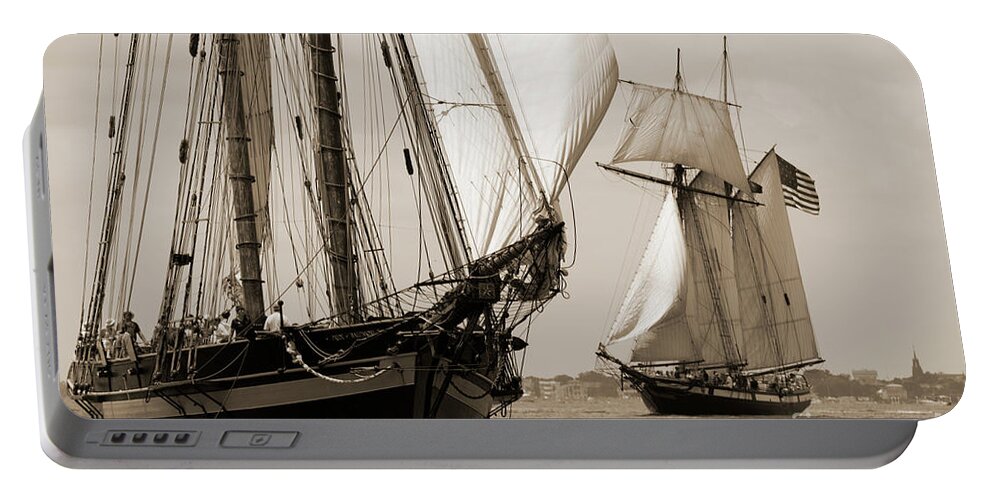 Pride Of Baltimore Portable Battery Charger featuring the photograph Schooner Pride of Baltimore and Lynx by Dustin K Ryan
