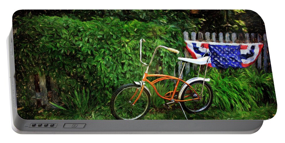 Deluxe Portable Battery Charger featuring the photograph Schwinn Deluxe Stingray 65 by Craig J Satterlee