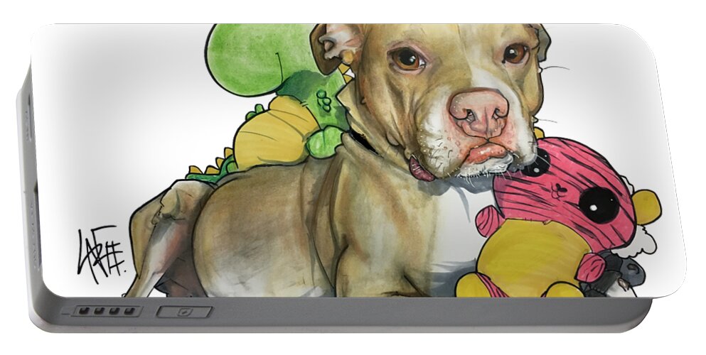 Pet Portrait Portable Battery Charger featuring the drawing Scott 3290 by John LaFree