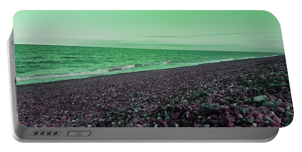 Beach Portable Battery Charger featuring the photograph Sea Escape In Emerald Green by Rowena Tutty