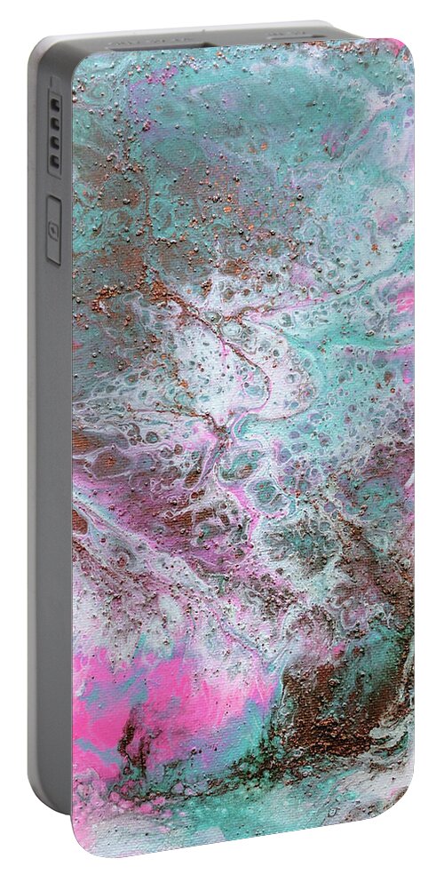 Seafoam Portable Battery Charger featuring the painting Sea foam by Sarabjit Singh