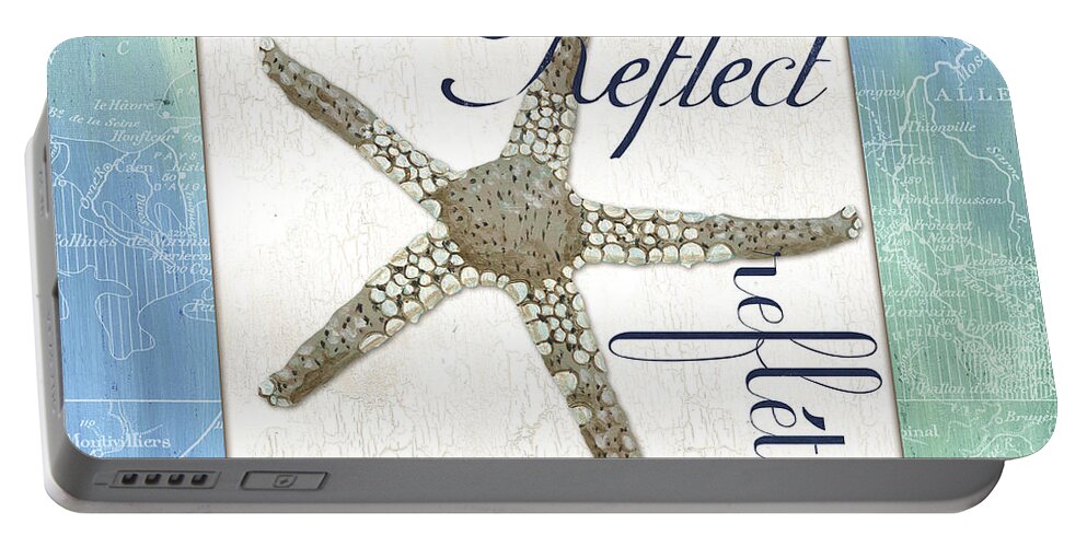 Starfish Portable Battery Charger featuring the painting Sea Glass 3 by Debbie DeWitt