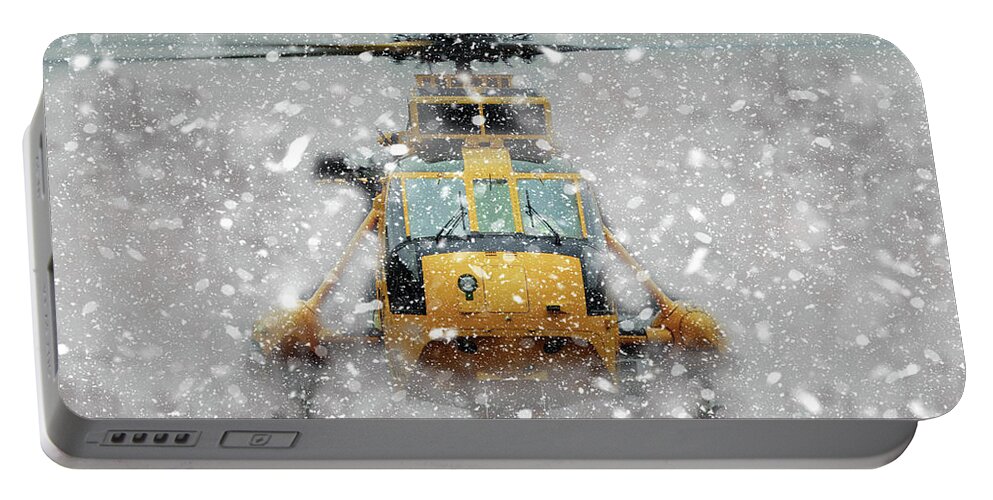 Sikorsky Portable Battery Charger featuring the digital art Sea King Snow by Airpower Art