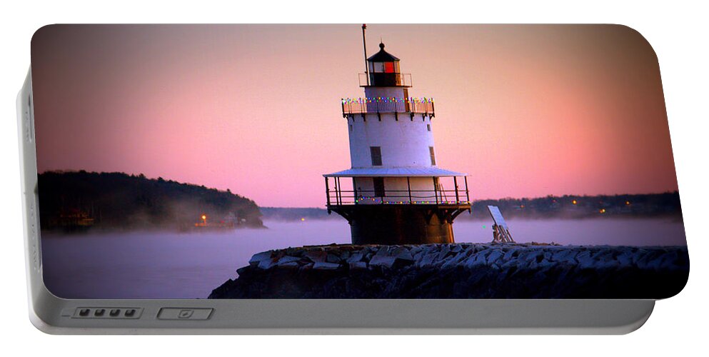 Sea Smoke Portable Battery Charger featuring the photograph Sea Smoke at Spring Point by Colleen Phaedra