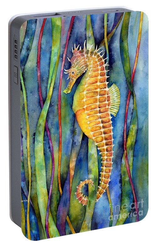 Seahorse Portable Battery Charger featuring the painting Seahorse by Hailey E Herrera