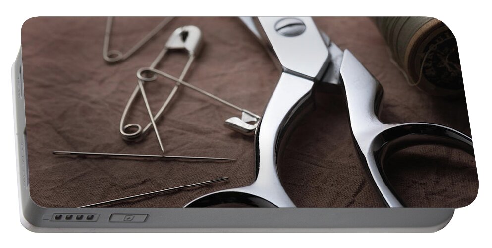 Scissors Portable Battery Charger featuring the photograph Seamstress Scissors by Tom Mc Nemar