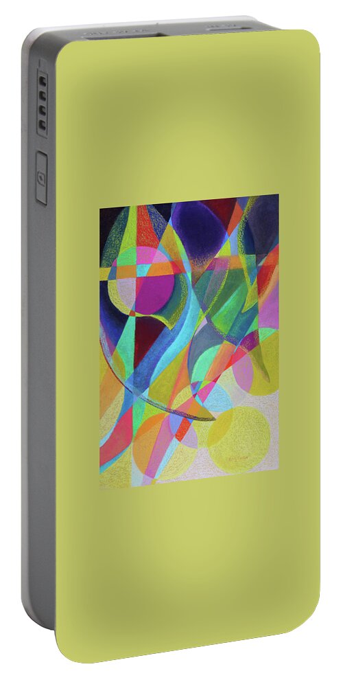 Abstract Contemporary Expressionist Pastel Painting Portable Battery Charger featuring the painting Searching for Truth by Polly Castor