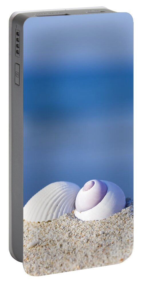 Seashell Portable Battery Charger featuring the photograph Seashells on the beach by MotHaiBaPhoto Prints