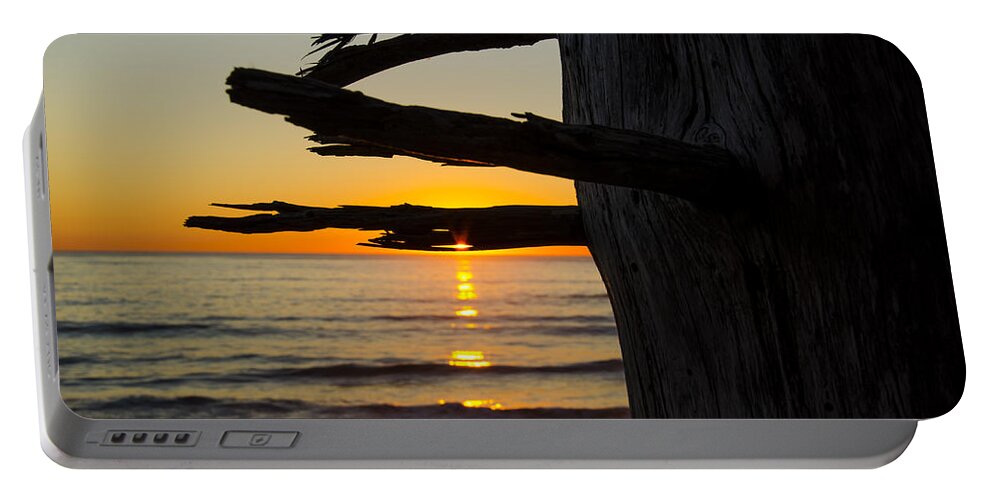 Branch Portable Battery Charger featuring the photograph Seaside Tree Branch Sunset by Pelo Blanco Photo