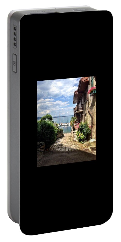 Annecy France Portable Battery Charger featuring the photograph Seaside view by Lauren Serene