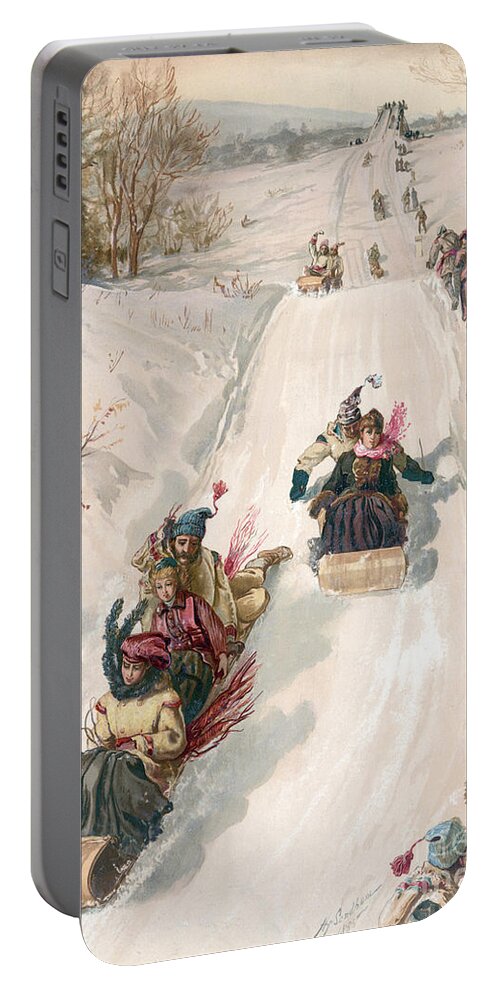 History Portable Battery Charger featuring the photograph Seasons Greetings, Happy Holidays, 1886 by Science Source