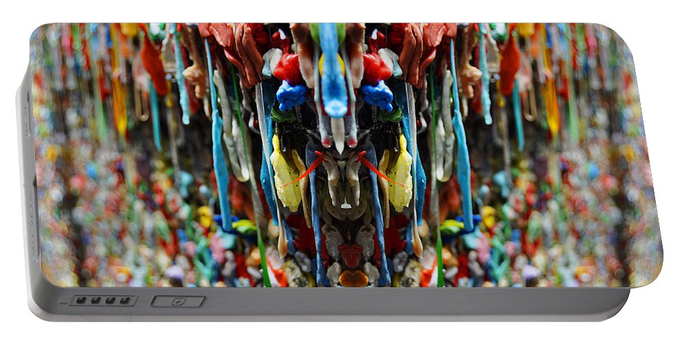 Gum Portable Battery Charger featuring the digital art Seattle Post Alley Gum Wall Reflection by Pelo Blanco Photo