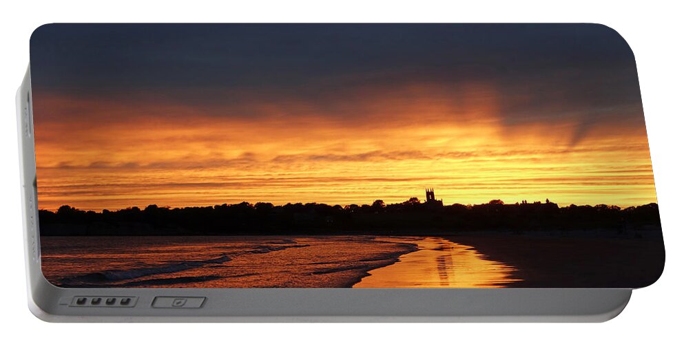 Newport Portable Battery Charger featuring the photograph Second Beach Newport RI Sunrays by Toby McGuire