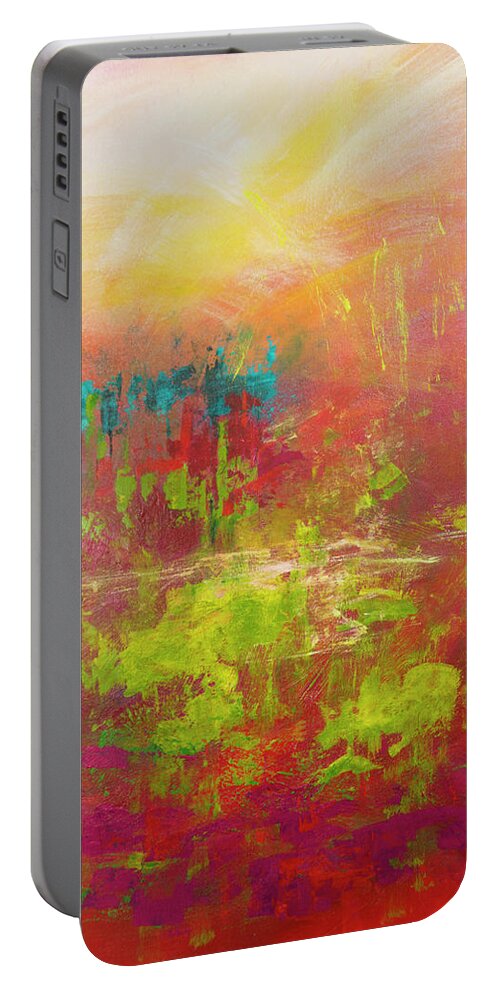 Garden Portable Battery Charger featuring the painting Secret Garden by Linda Bailey