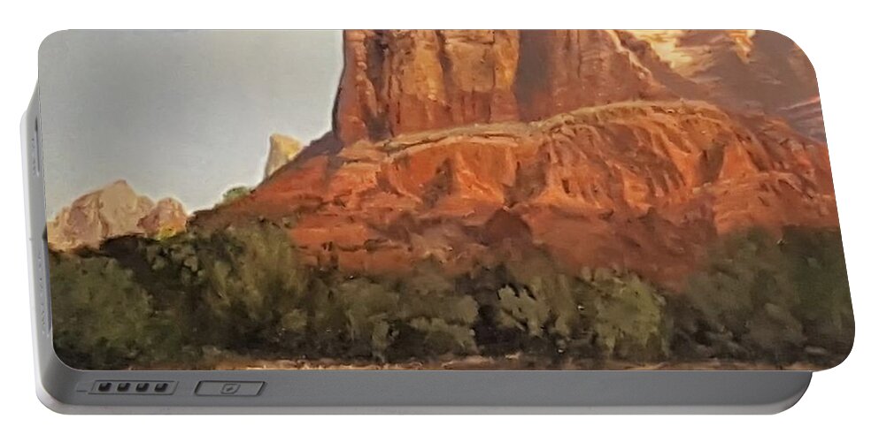 Arizona Landscape Portable Battery Charger featuring the painting Sedona Afternoon In May by Jessica Anne Thomas