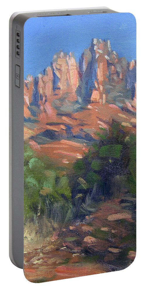 Sedona Arizona Portable Battery Charger featuring the painting Sedona by Ylli Haruni