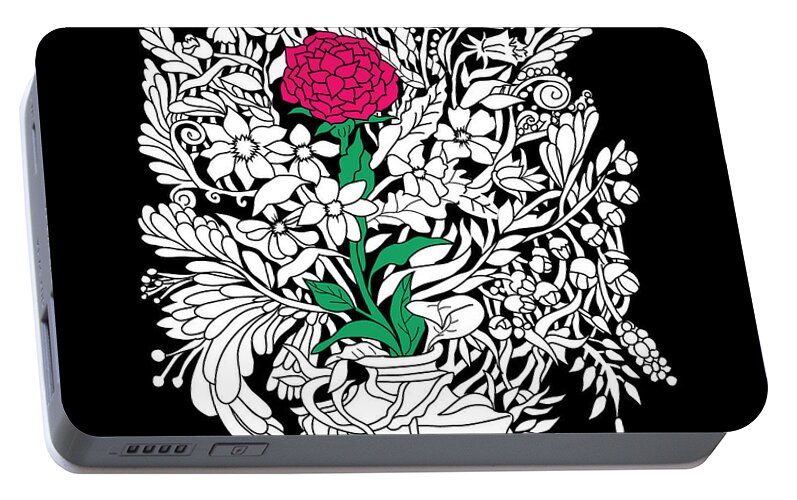 Flowers Portable Battery Charger featuring the digital art See only me by Smokini Graphics