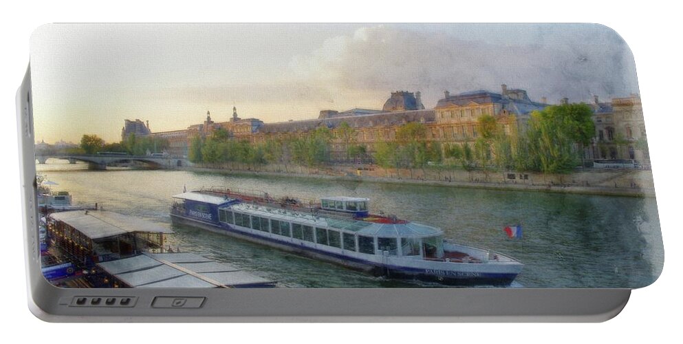 Seine Portable Battery Charger featuring the photograph Seine Sunset by Tom Reynen