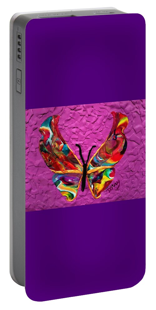 Butterfly Portable Battery Charger featuring the mixed media Selaras by Deborah Stanley