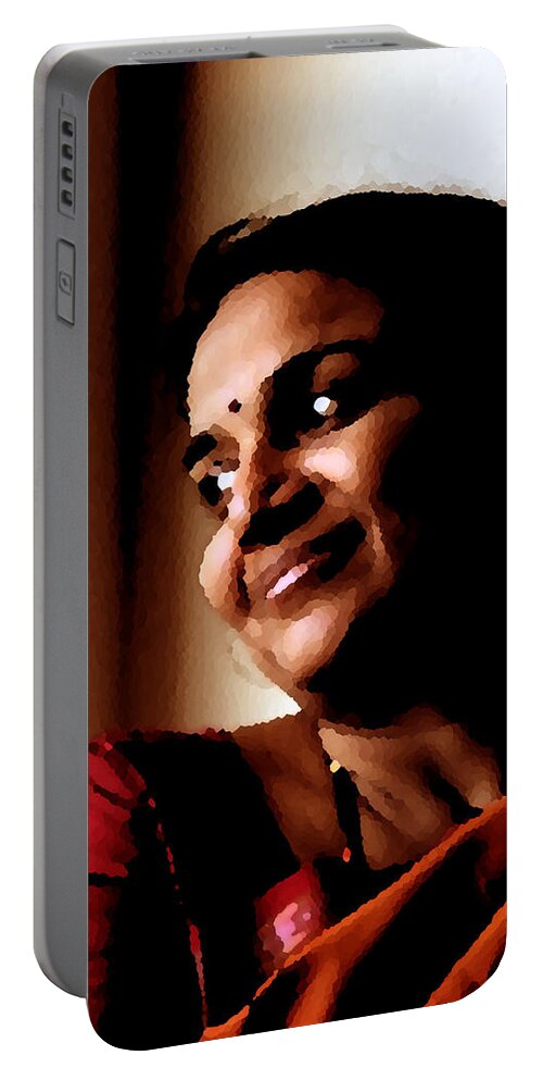 Digitally Altered Portrait Portable Battery Charger featuring the photograph Self Portrait by Asha Sudhaker Shenoy