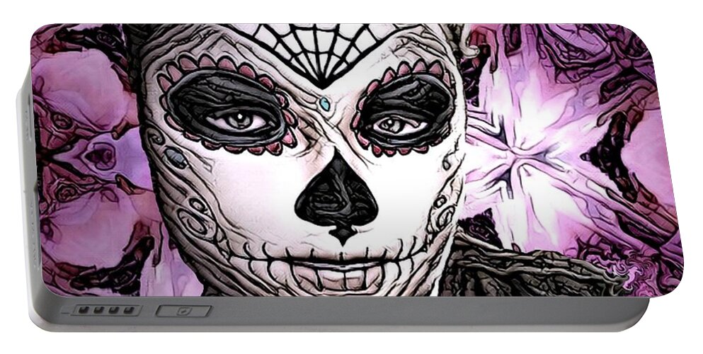 Digital Art Portable Battery Charger featuring the digital art Self Portrait Stranger behind the Mask by Artful Oasis