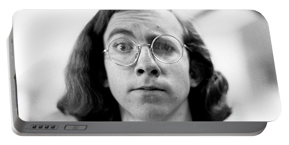 Self-portrait Portable Battery Charger featuring the photograph Self-Portrait, With Raised Eyebrow, 1972 by Jeremy Butler