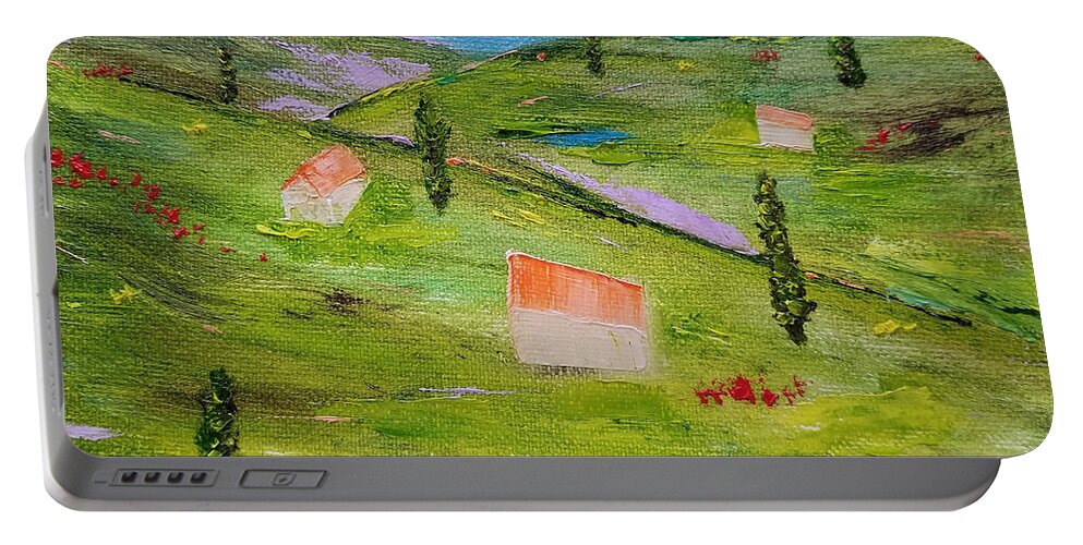 Italy Portable Battery Charger featuring the painting Semplicita by Judith Rhue